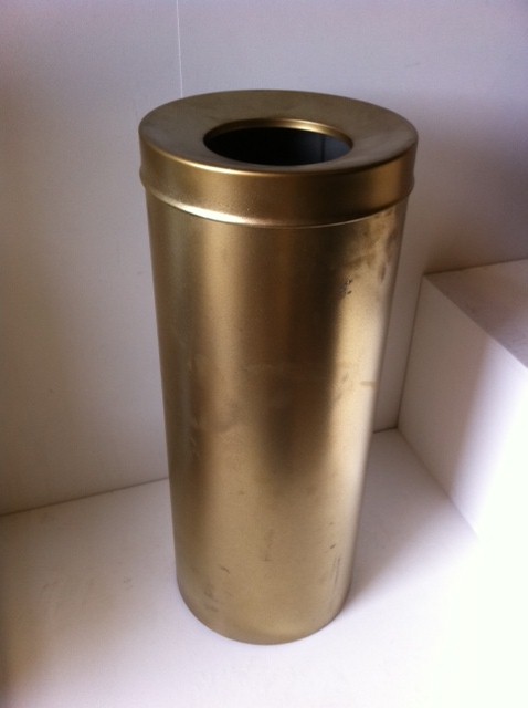 ASHTRAY BIN, Office Lobby Bin - Sprayed Gold